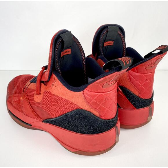 Nike Air Jordan XXXIII 33 Boys Sz 6.5 Hi Top Basketball Shoes AQ9244-600 Red - Picture 5 of 12